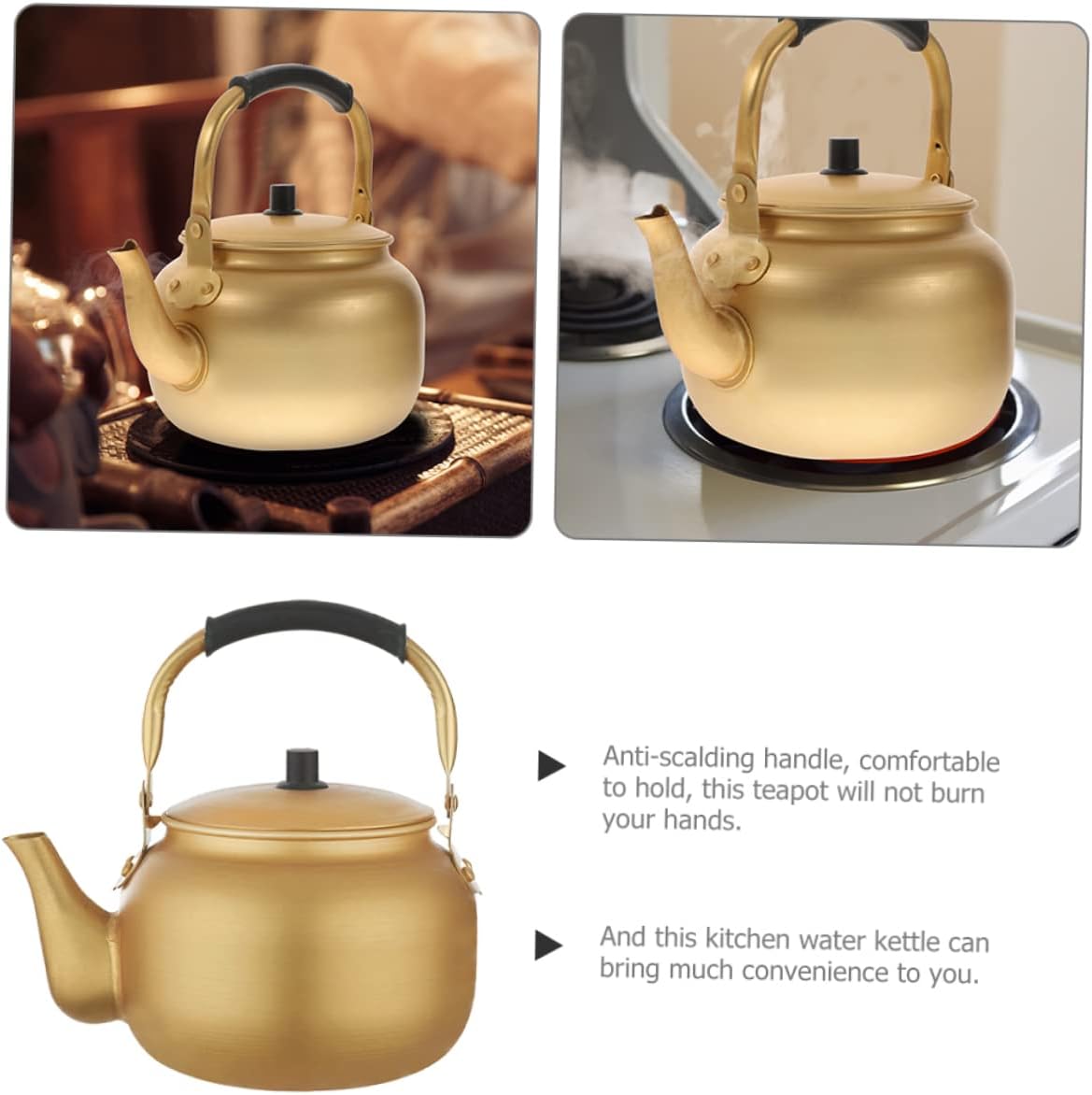 Vintage Aluminum Whistling Tea Kettle - Heat Water on Stovetop - Retro Teapot for Boiling Tea - Metal China Heating Pot