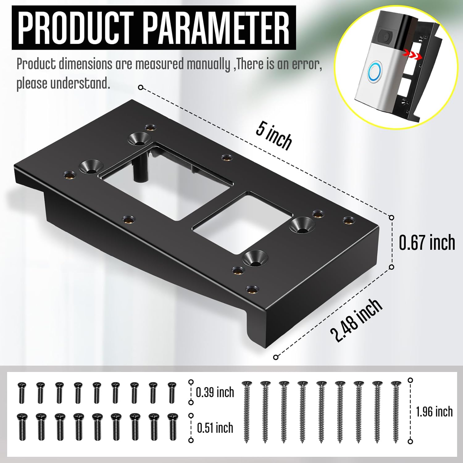 Vinyl Siding Mount for Ring Video Doorbell 2020 & 1st Gen - 2 Pcs Compatible with Various Models - Easy Installation on 4" Standard Vinyl Siding