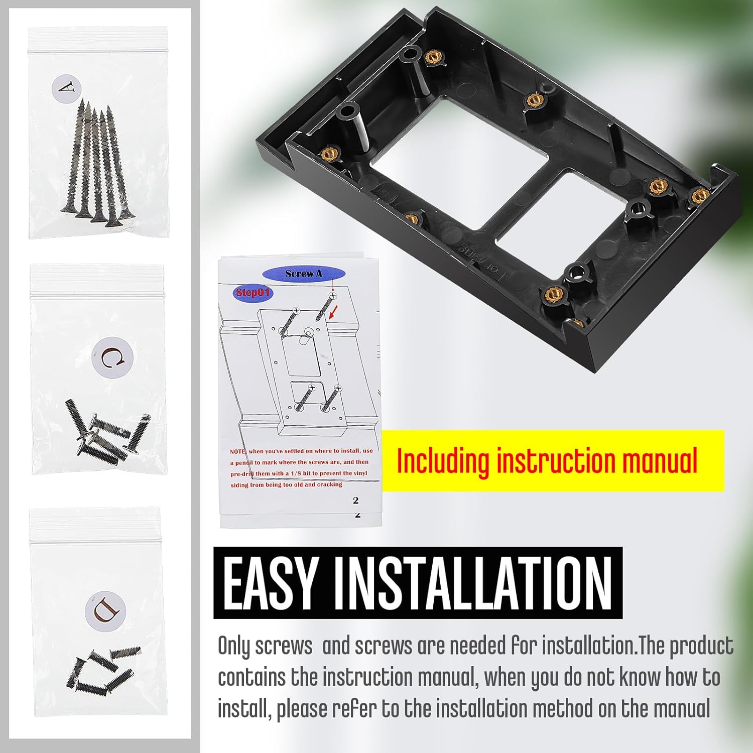 Vinyl Siding Mount for Ring Video Doorbell 2020 & 1st Gen - 2 Pcs Compatible with Various Models - Easy Installation on 4" Standard Vinyl Siding