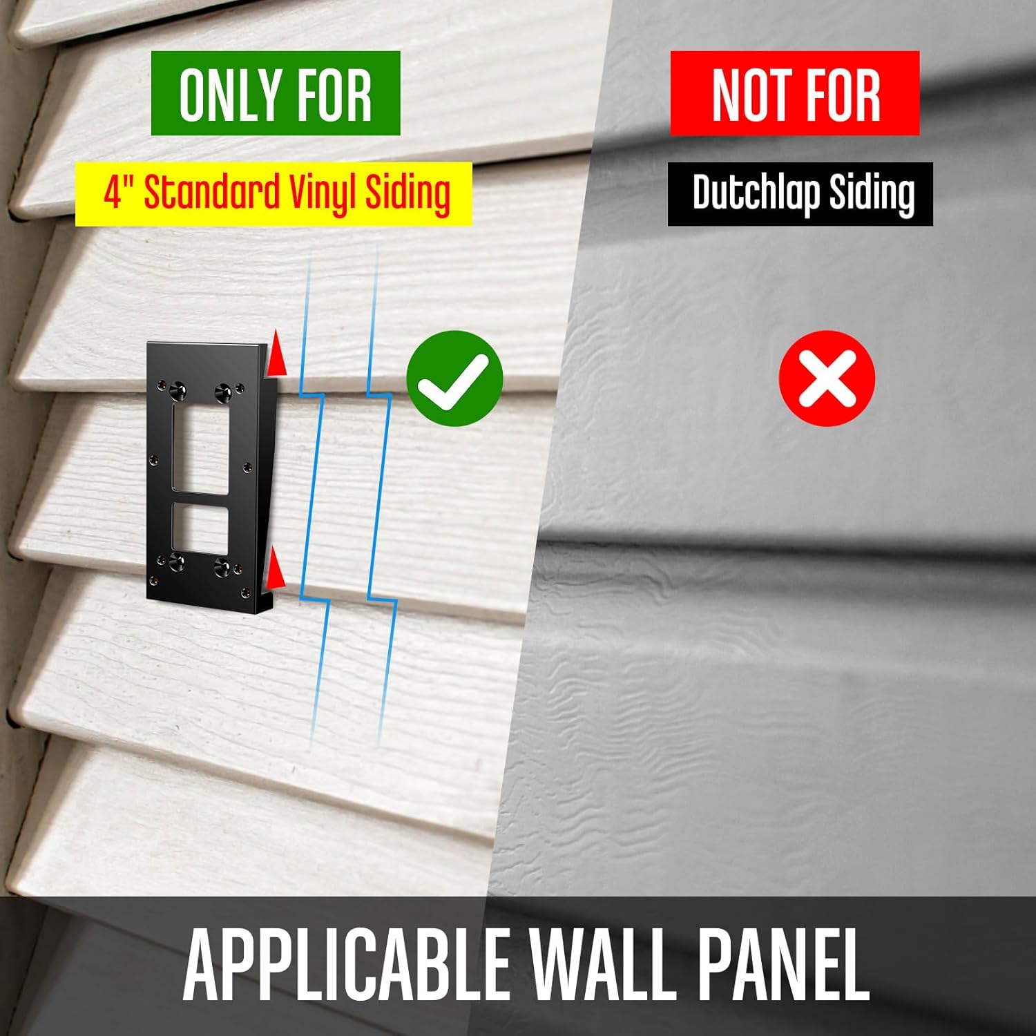 Vinyl Siding Mount for Ring Video Doorbell 2020 & 1st Gen - 2 Pcs Compatible with Various Models - Easy Installation on 4" Standard Vinyl Siding