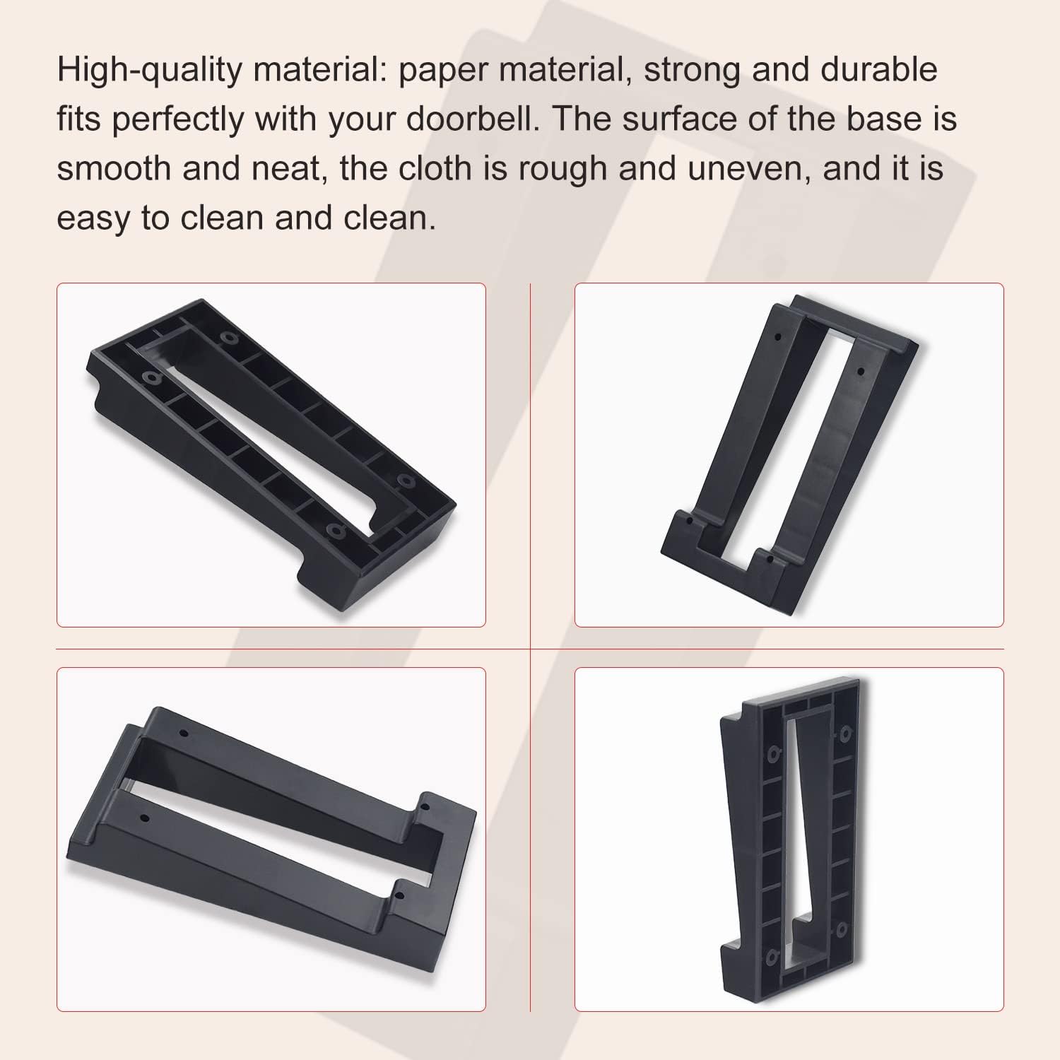 Vinyl Siding Mounting Plate for Ring Video Doorbell 2, 3, 3 Plus - Angle Adjustment Adapter with Hardware - Compatible with Standard Style Siding