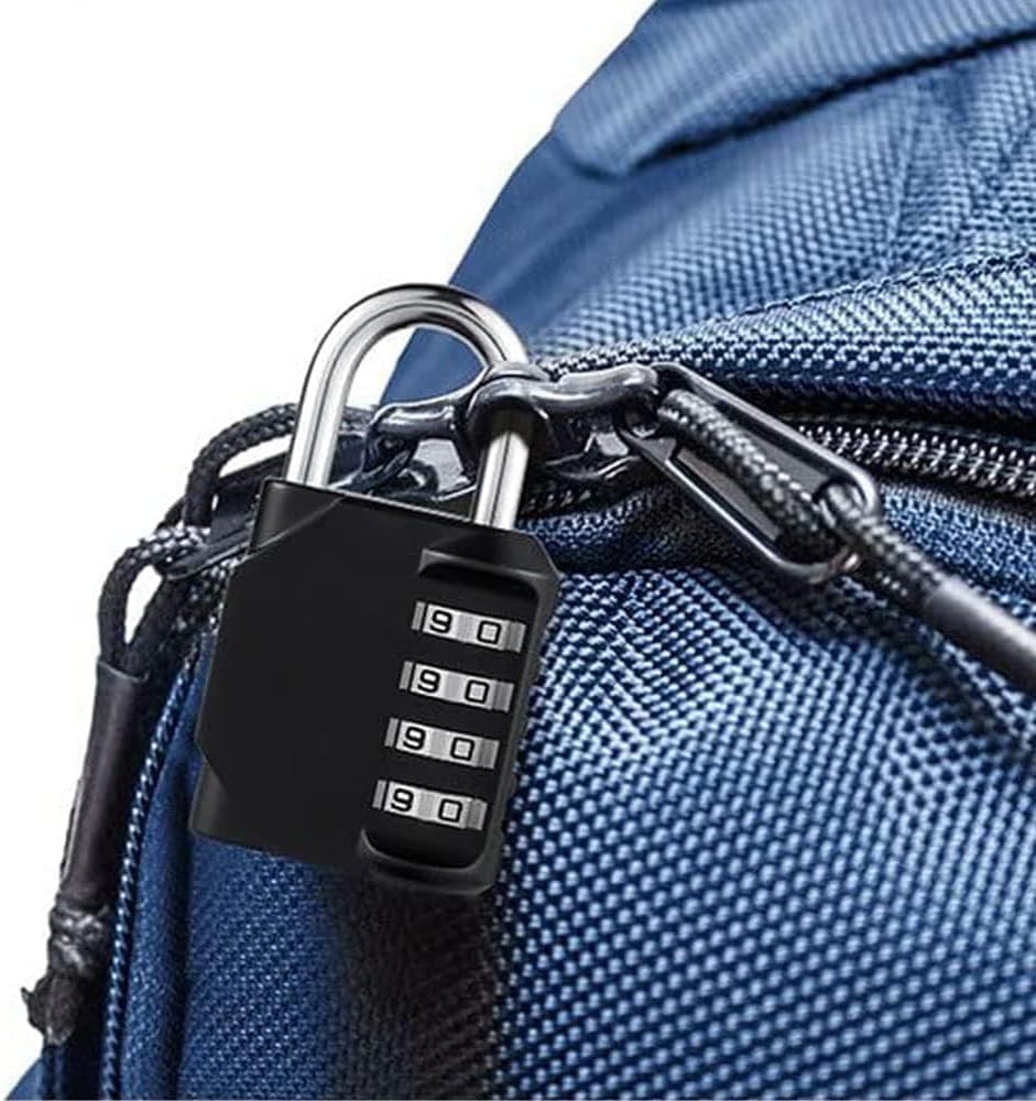 Waterproof Resettable Combination Gym Locker Padlock - 4 Digit Outdoor Lock for School (1 Pack Black) - WildKart