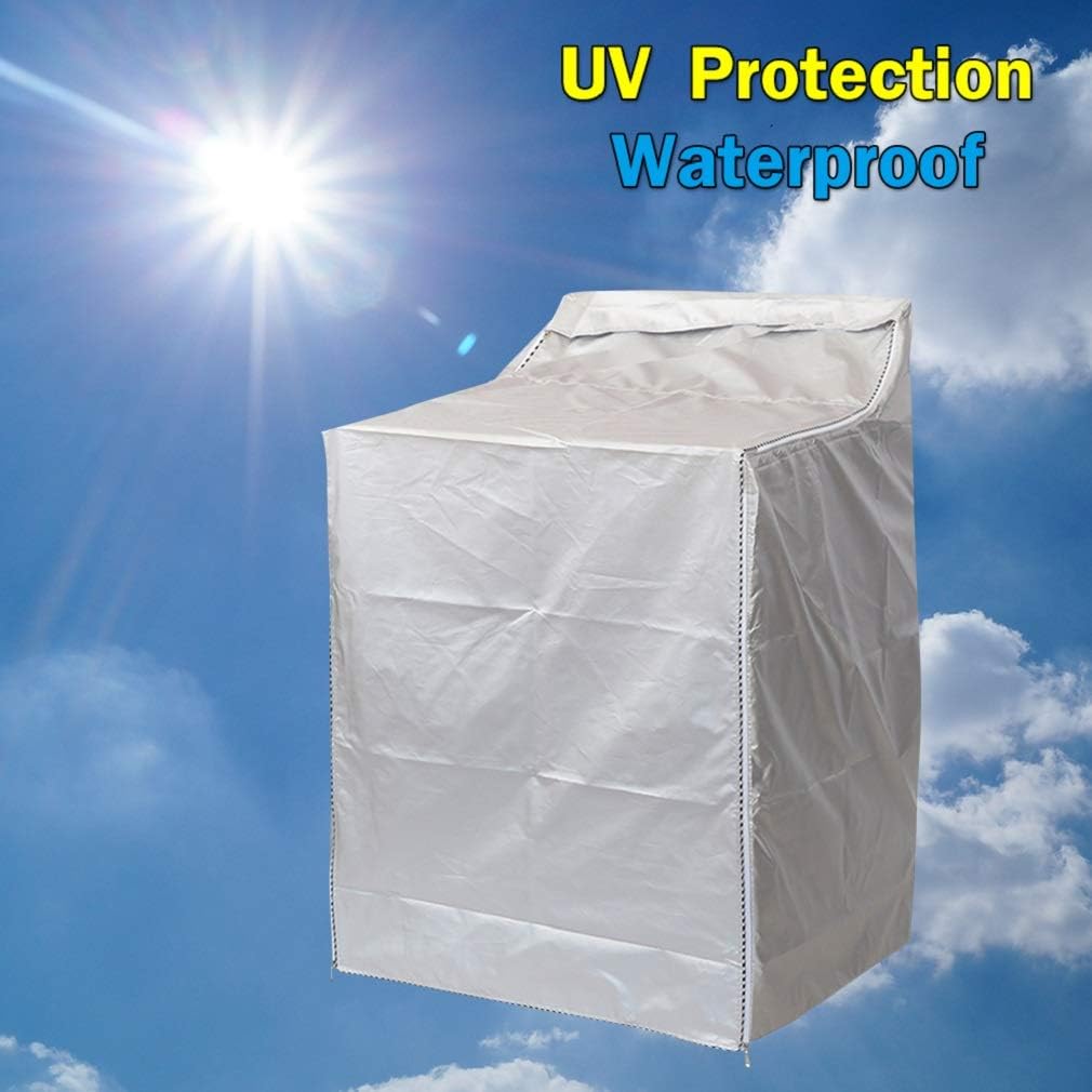 Waterproof Washer/Dryer Cover for Top-loading Machines - Dustproof, Sun-Proof - Fits Most US/Canadian Models - W29”D28”H43” - Basic Silver