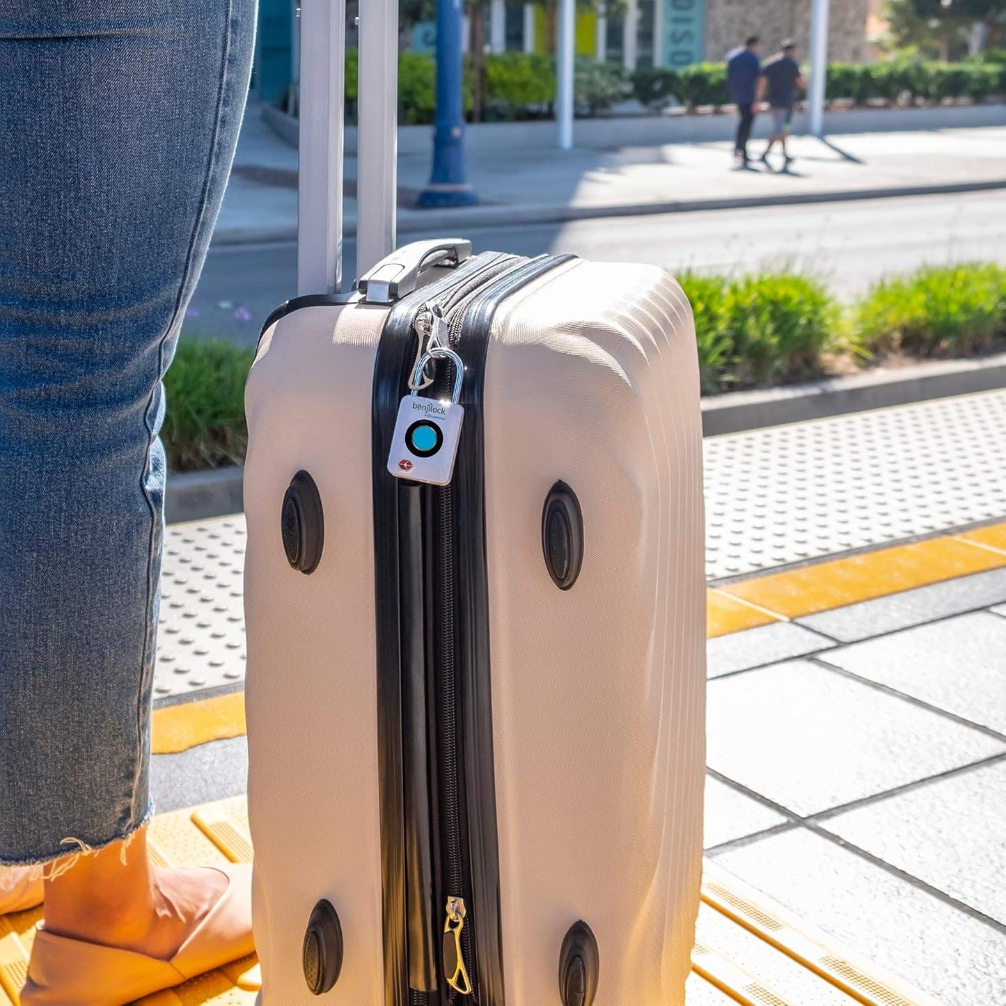 White BENJILOCK TSA-Approved Fingerprint Padlock by Hampton