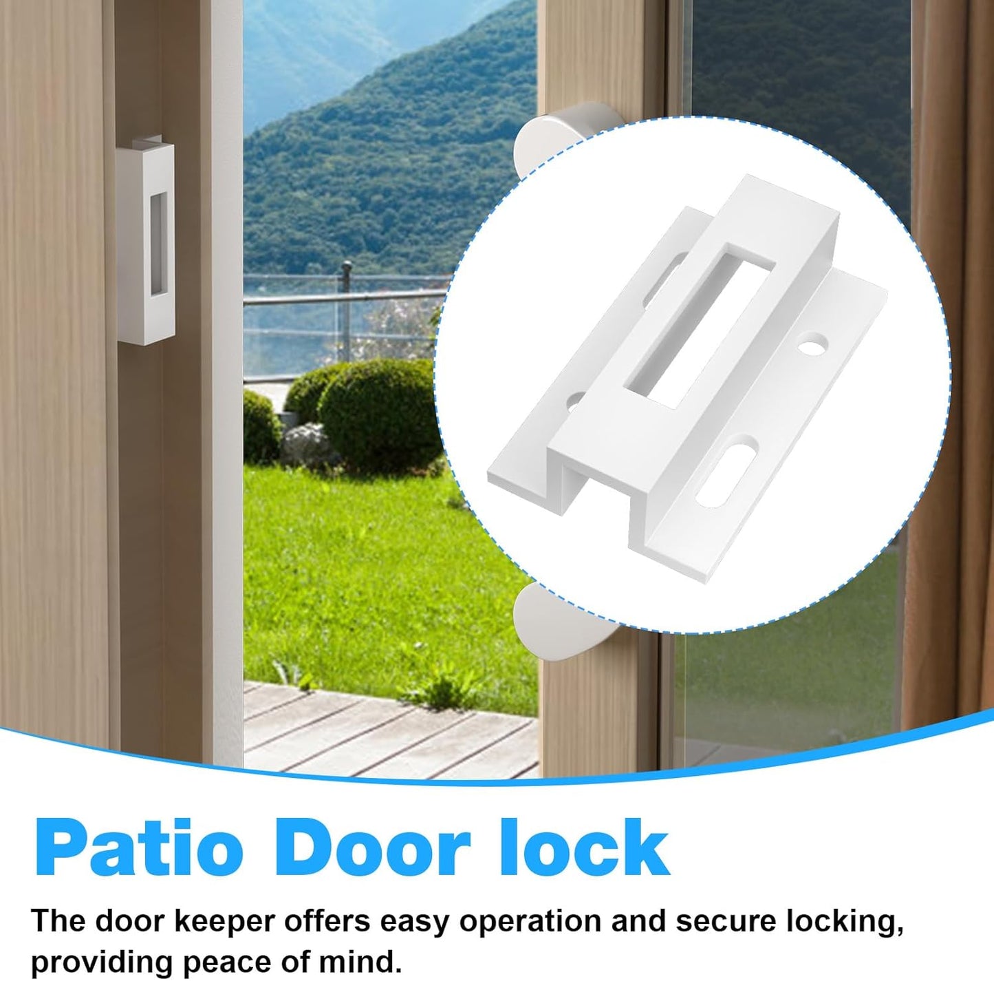 White Extruded Aluminum Hook Style Latch for Sliding Glass Doors - Pella, Micron 1200 Series, Viking - E 2124 Replacement (1 Pack)
