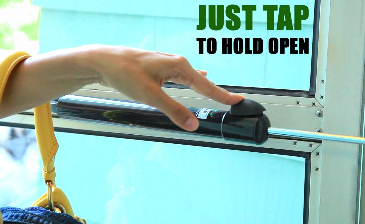 White Greenstar Touch 'n Hold Smooth Door Closer - Single Kit - Standard-Duty Closer with Touch-Button Hold Open & Smooth Closing Motion – for Storm, Screen Doors - WildKart
