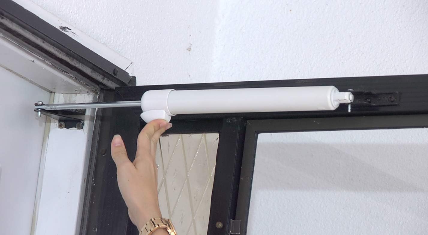 White Greenstar Touch 'n Hold Smooth Door Closer - Single Kit - Standard-Duty Closer with Touch-Button Hold Open & Smooth Closing Motion – for Storm, Screen Doors - WildKart