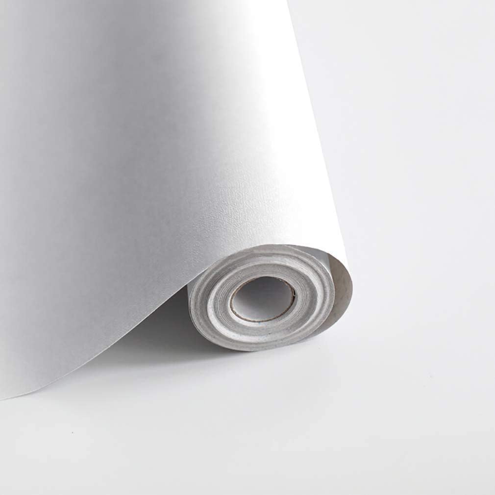White Peel and Stick Wallpaper - Waterproof Contact Paper for Kitchen Walls - Self-Adhesive Decorative Vinyl Roll - Safiyya 393"x17.7