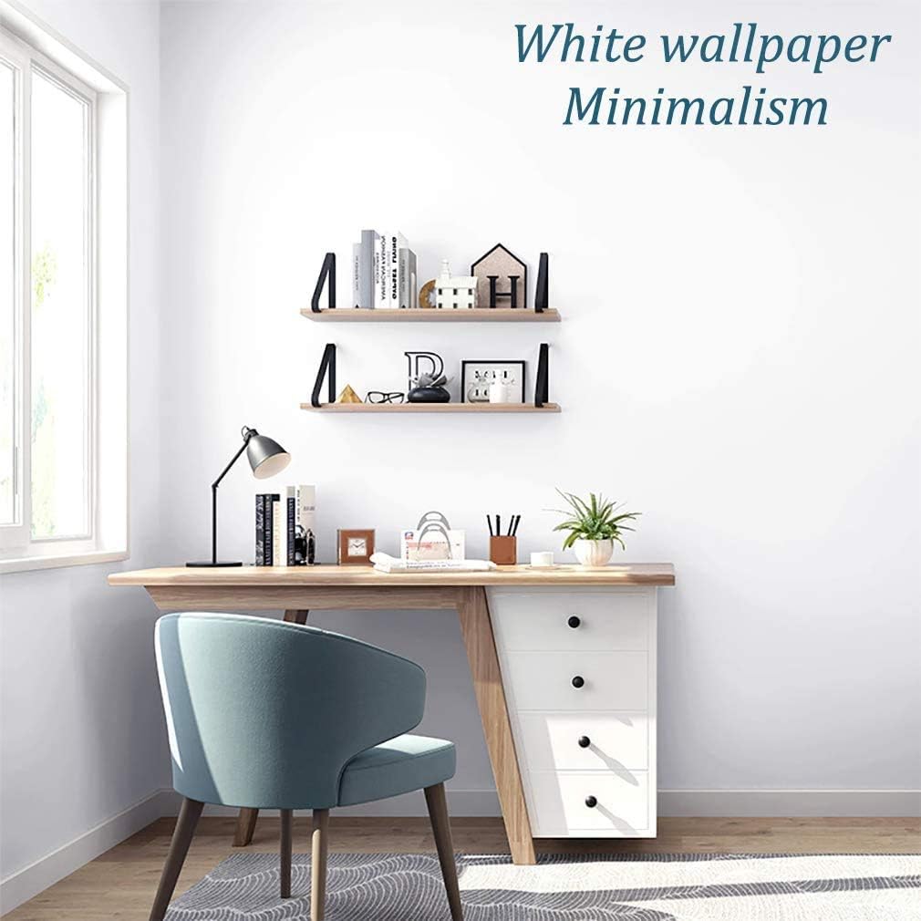 White Peel and Stick Wallpaper - Waterproof Contact Paper for Kitchen Walls - Self-Adhesive Decorative Vinyl Roll - Safiyya 393"x17.7
