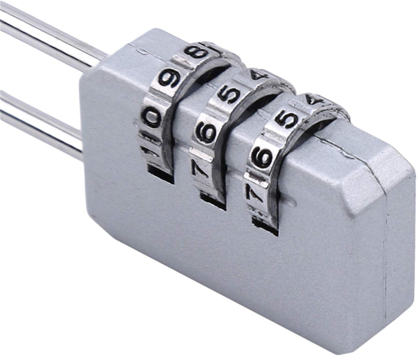 White Portable Luggage Lock with 3-Digit Combination Padlock for Notebook - Easy to Set Personal Code Lock - Tools and Home Improvement