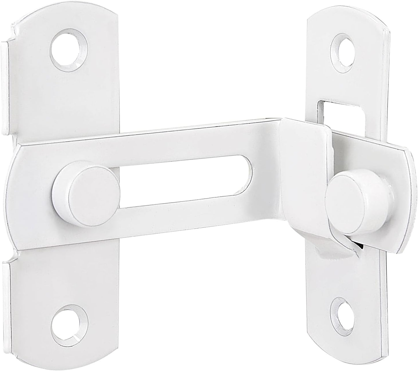 White Stainless Steel Bar Gate Latches - 4 Pack Sliding Door Safety Locks for Wine Cabinet, Closet, and More