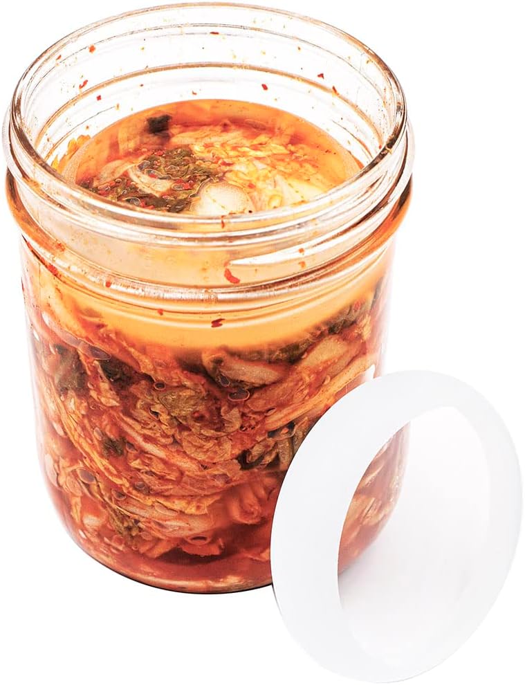 Wide Mouth Tempered Glass Fermentation Weights - 6 Pack for Lacto Fermenting in Mason, Ball, Canning Jars