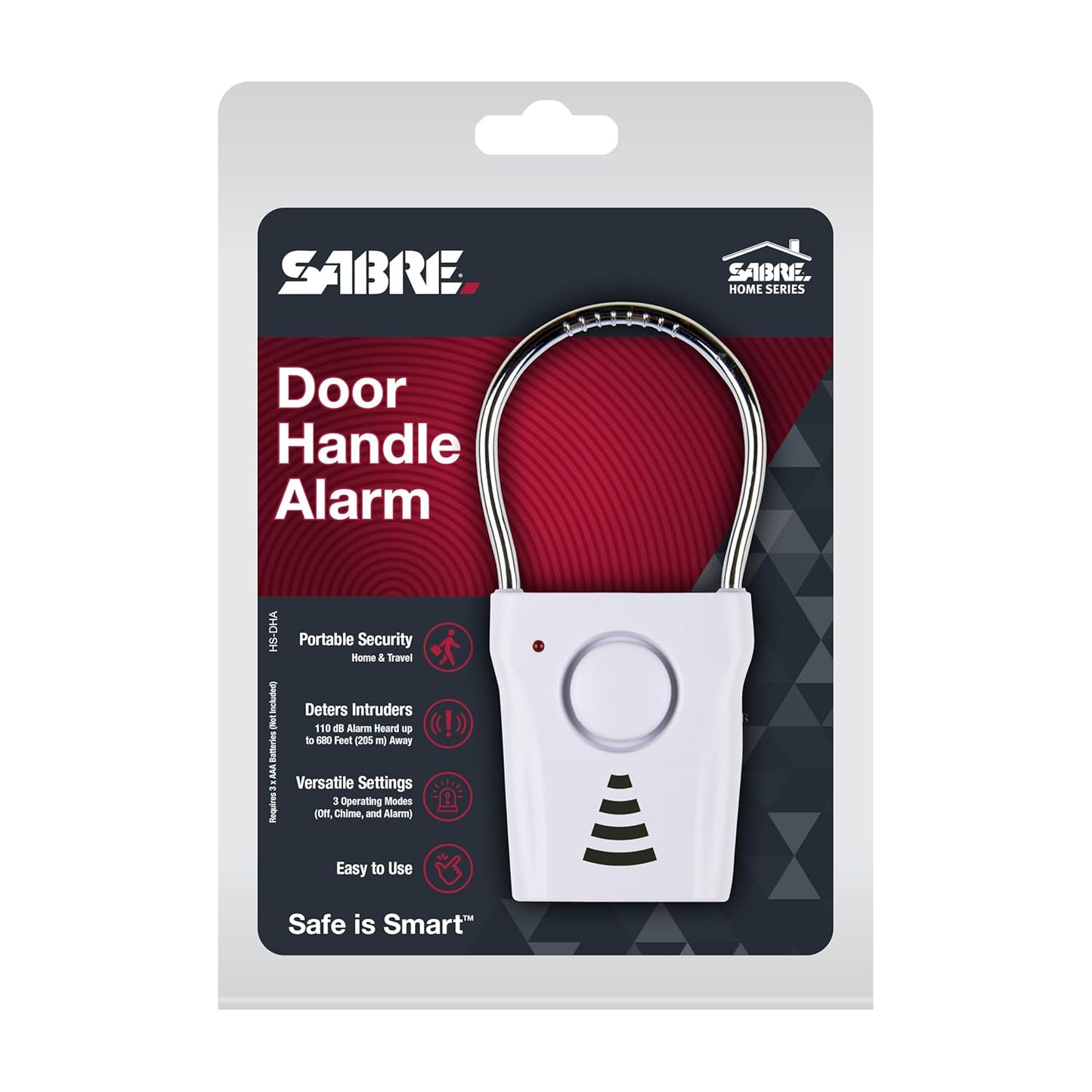 Wireless 110dB Door Handle Alarm with 680 Ft Range, Vibration-Triggered Home Security, Travel-Friendly Security Alarm