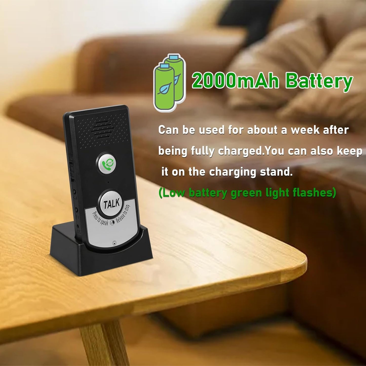 Wireless Intercom System for Home, Hospital, Hotel - 1000m Range, 2-Way Communication