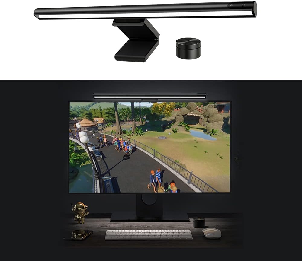 Wireless Remote Control Monitor Light Bar with Dimming - USB Powered for Home and Office