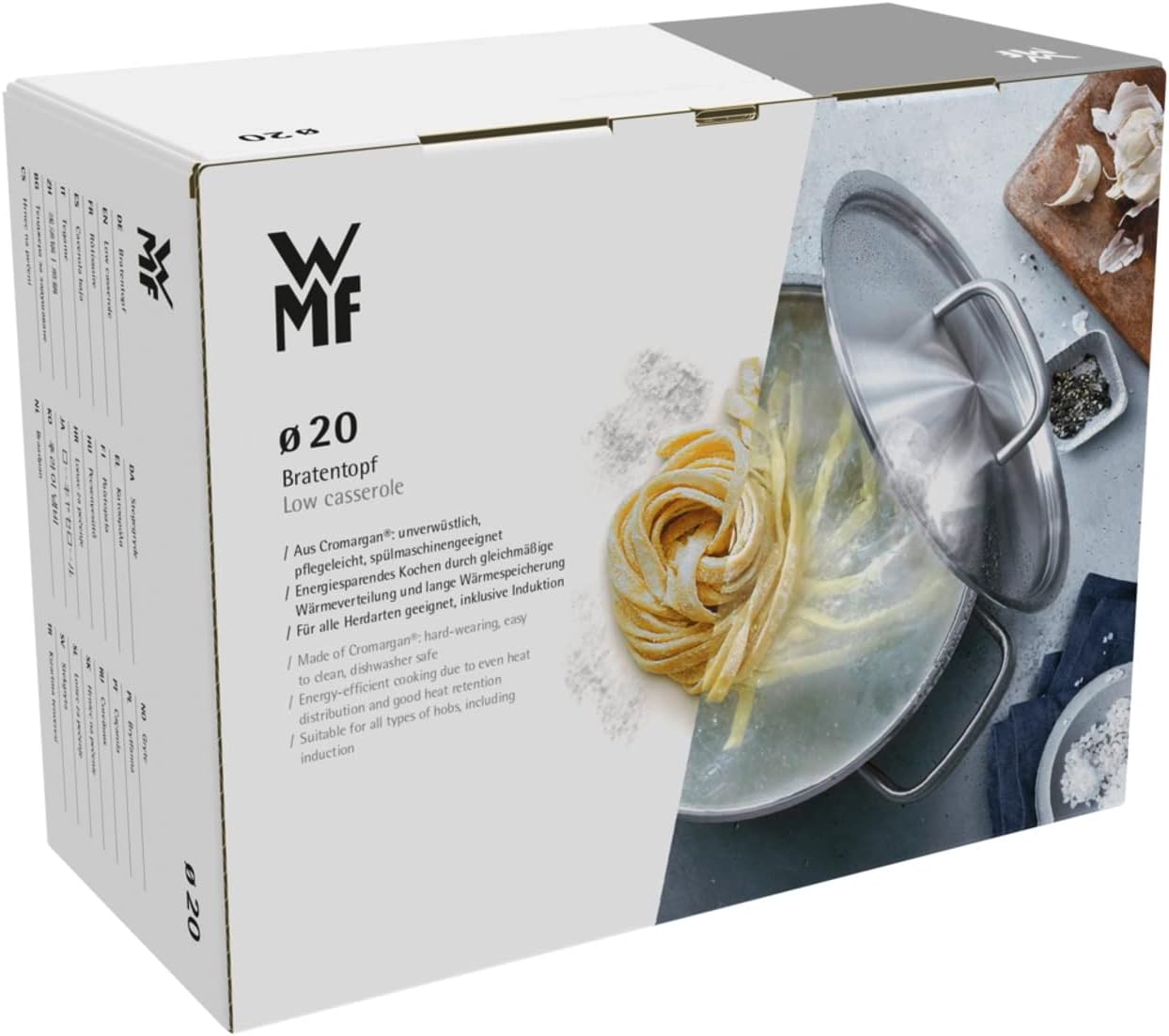 WMF Belmonte 20 cm Small Cooking Pot with Glass Lid - 2.5 L Pasta Pot for Induction Cooktops - Polished Cromargan Stainless Steel