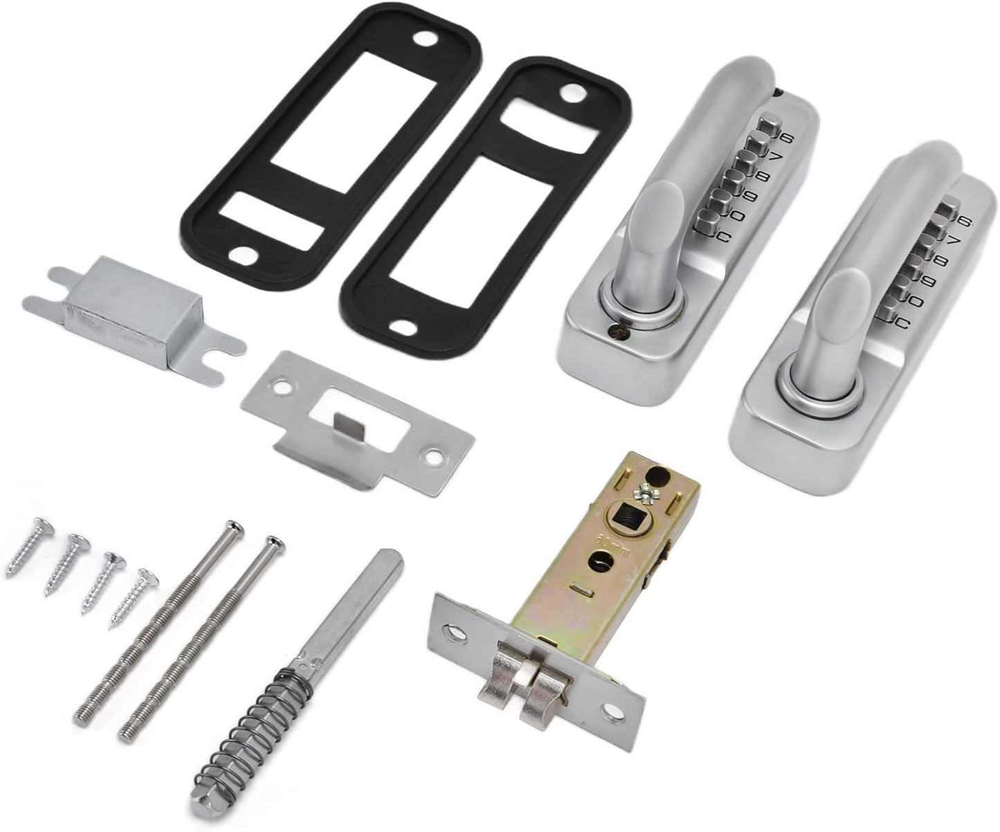 Wrought Iron Gate Lock with Handle and Password Combination - Stainless Steel Fence Lock for Wood Doors