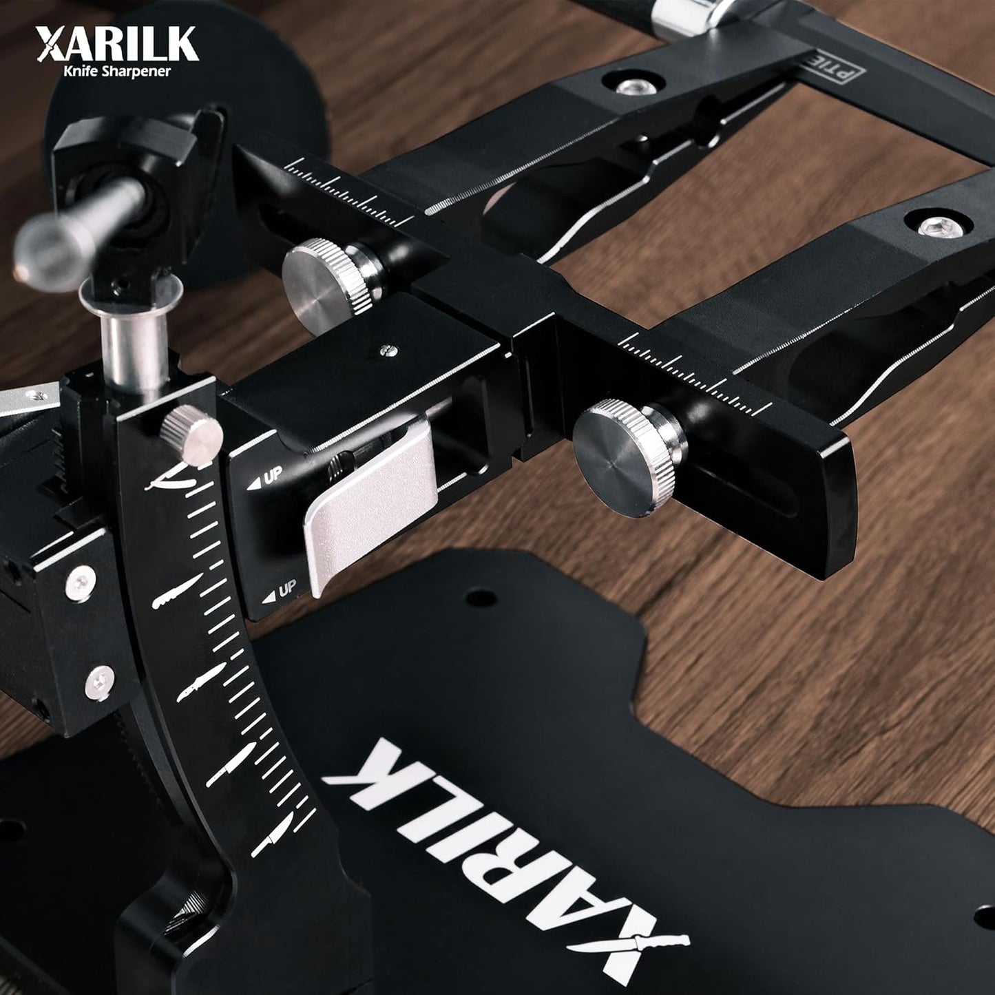 XARILK GEN3 Knife Sharpening System with 3 Diamond Plates - Professional Knife Sharpener for Hunting & Kitchen Knives - Aluminium