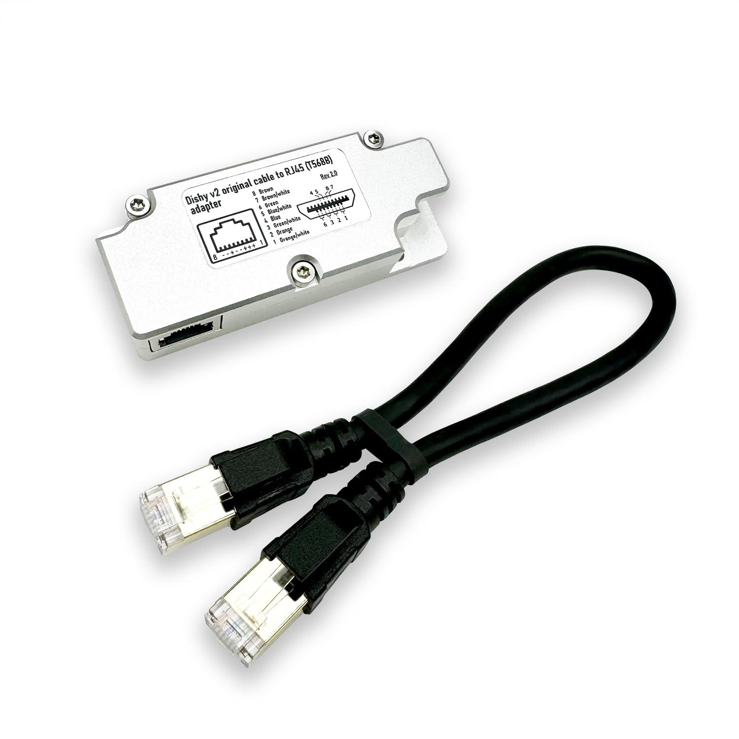 YAOSHENG Rectangular Dishy V2 Cable Adapter for Fast and Simple Connection to PoE Injector via RJ45