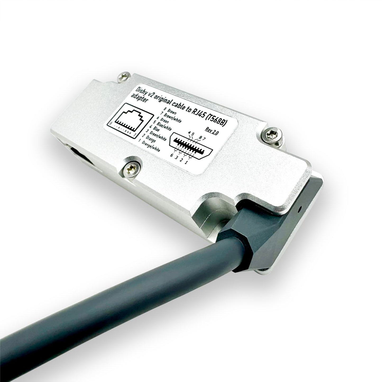 YAOSHENG Rectangular Dishy V2 Cable Adapter for Fast and Simple Connection to PoE Injector via RJ45