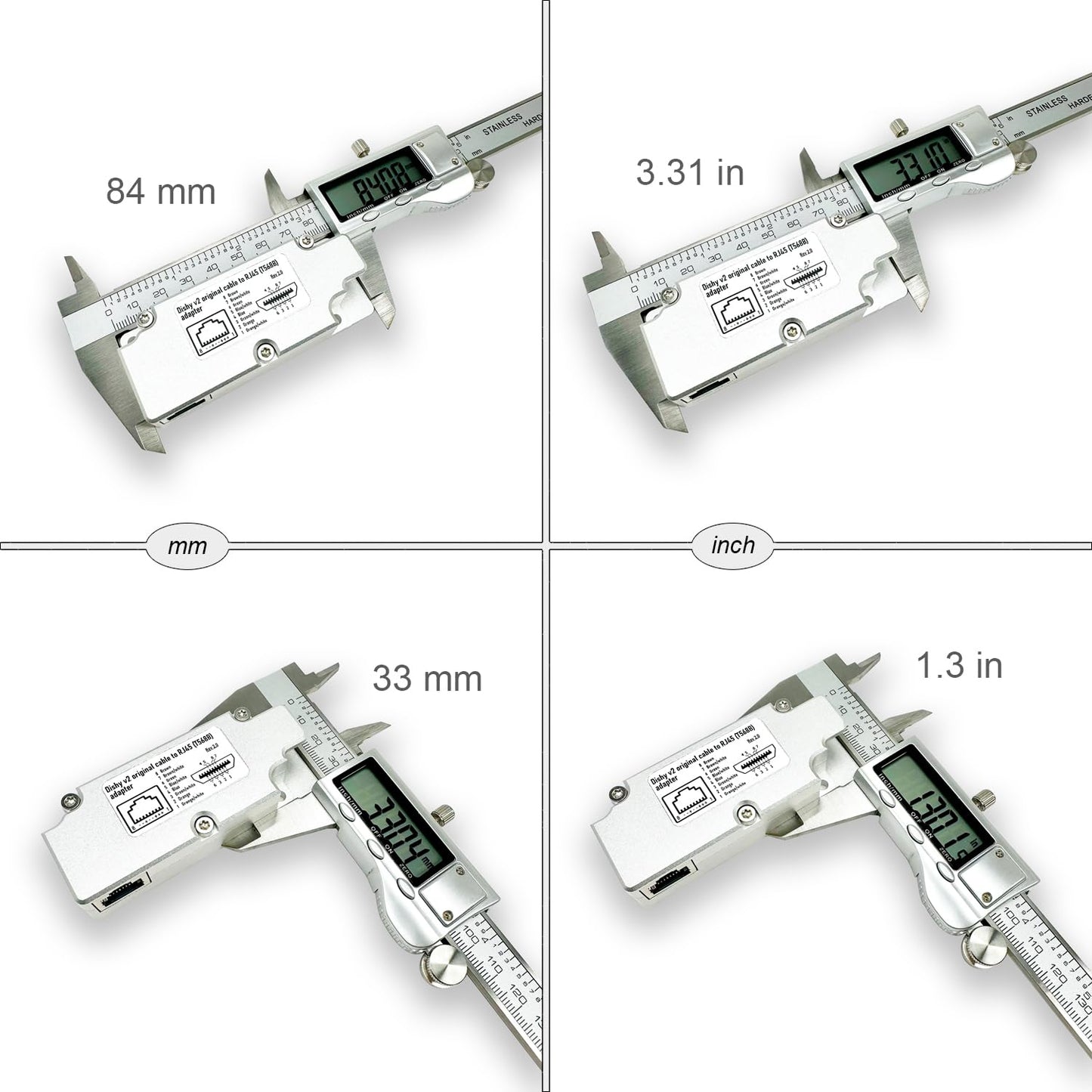 YAOSHENG Rectangular Dishy V2 Cable Adapter for Fast and Simple Connection to PoE Injector via RJ45