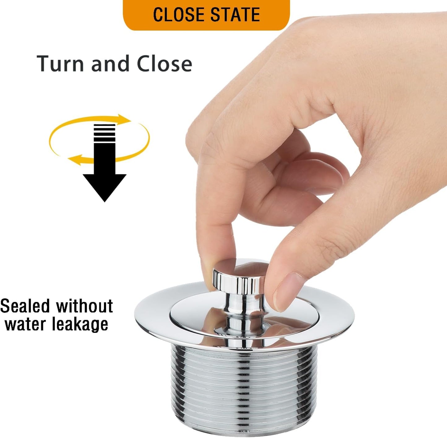 Yariwiz 1-1/2" Polished Chrome Bathtub Tub Drain Kit with Universal Lift & Turn Drain - Overflow Faceplate Included