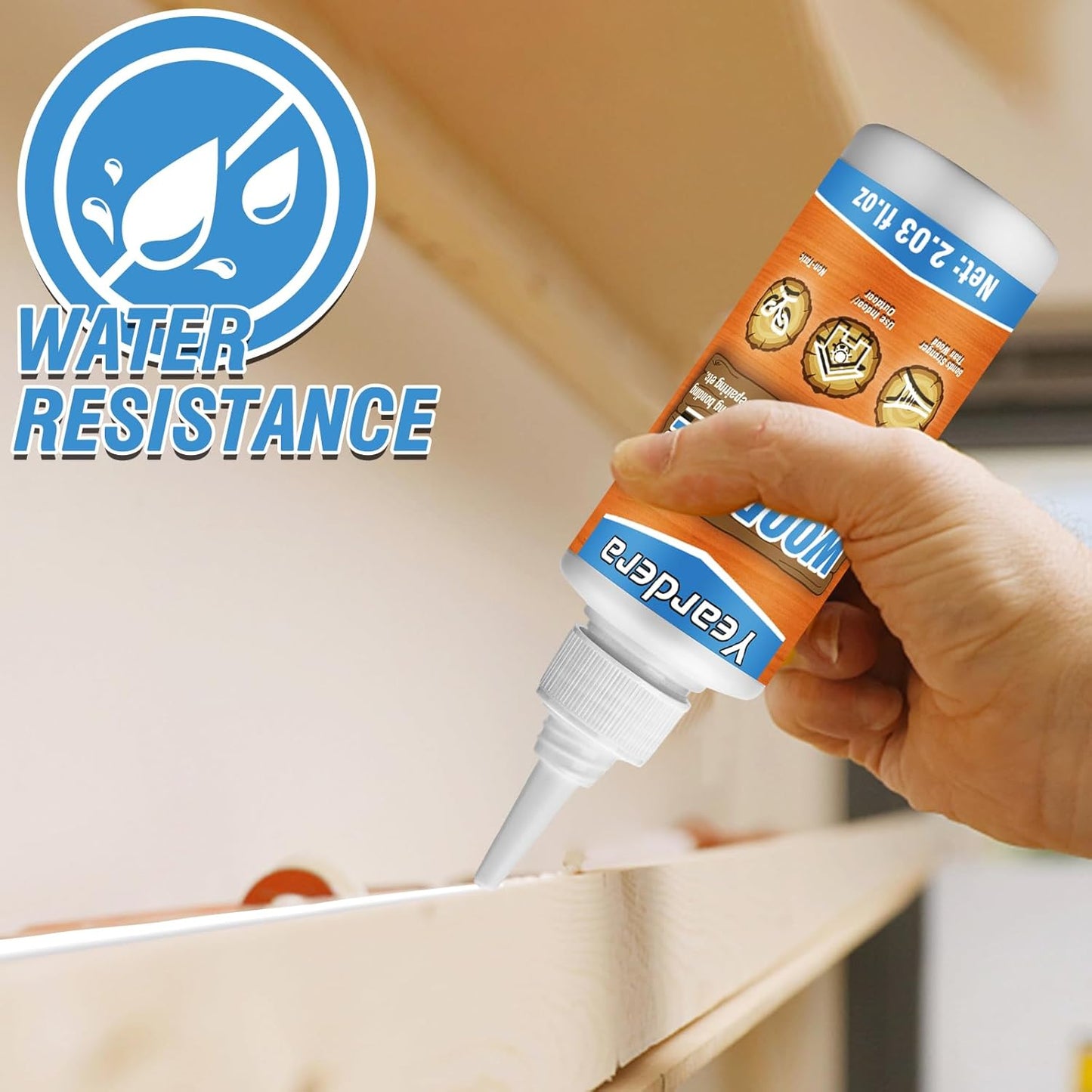 Yeardera Wood Glue - Waterproof Adhesive for Furniture, Crafts, Wood Floors, and Heavy-Duty Projects - 35.2oz