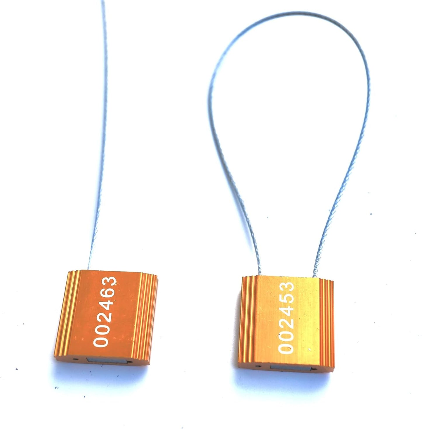 Yellow Steel Cable Seal Lock - KINGCENT 100 Pieces, 35cm, Anti-Fake Security Container Lock