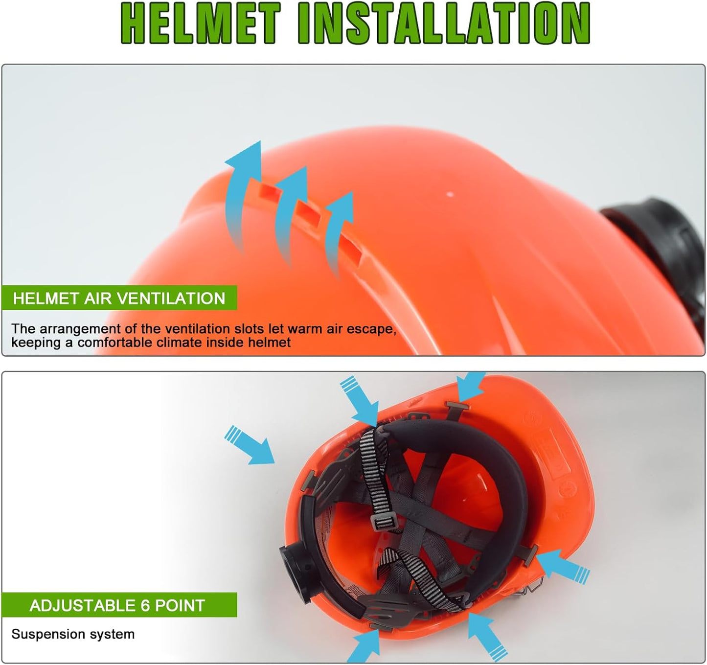 YesRight Forestry Safety Helmet with Chainsaw Face and Ear Protection for Landscaping and Construction