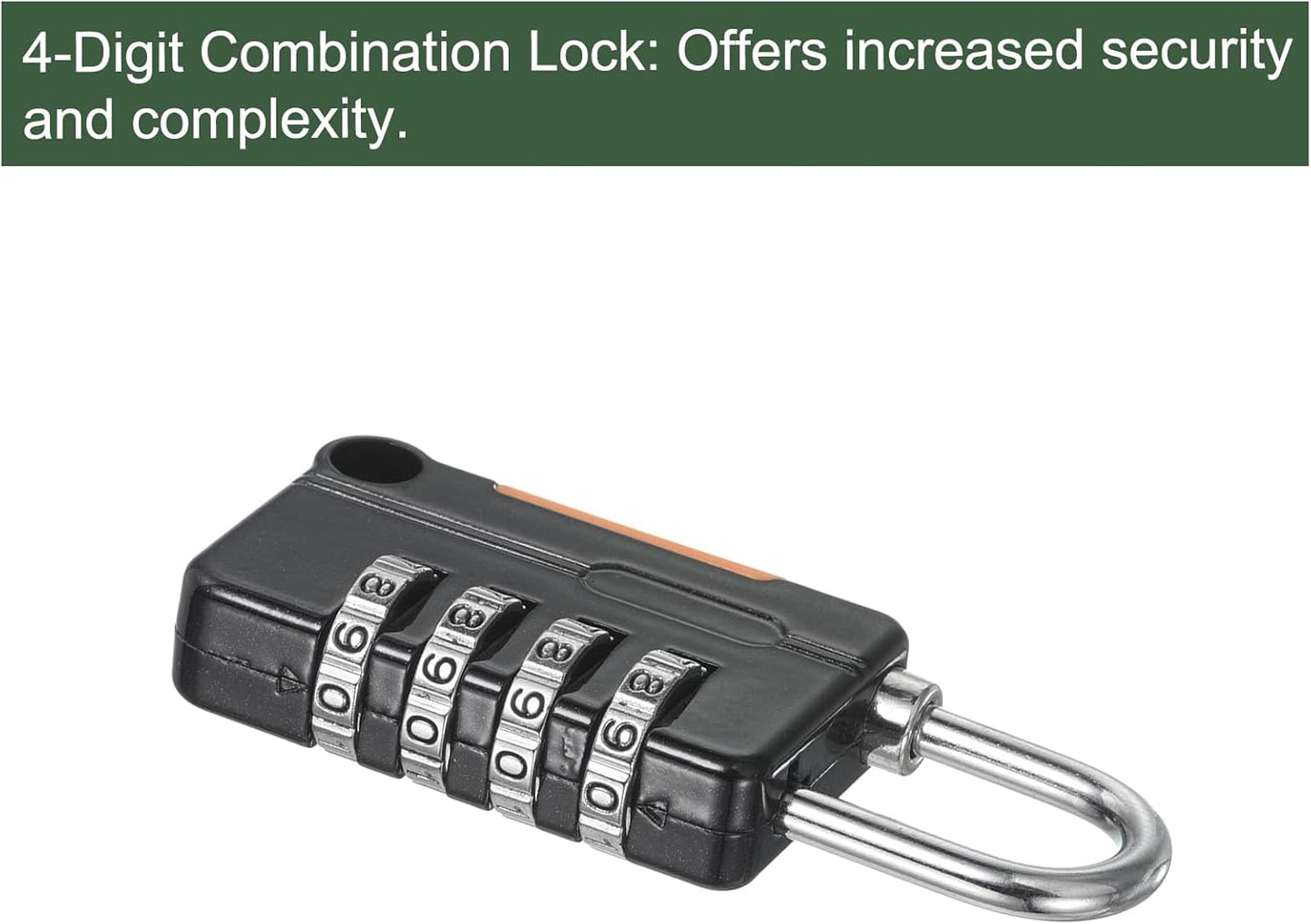 YOKIVE 4-Digit Combination Lock Set with Security Cable for Lockers, Luggage, Bikes - Black Steel Chains, 5 Feet