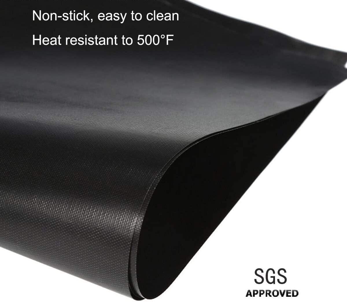 YRYM HT Gas Stove Burner Covers - 10.6" x 10.6" Black Protectors, 0.2mm Double Thickness, Non-Stick, Reusable, Fast Clean Liners for Kitchen/Cooking, BPA Free (8 Packs)