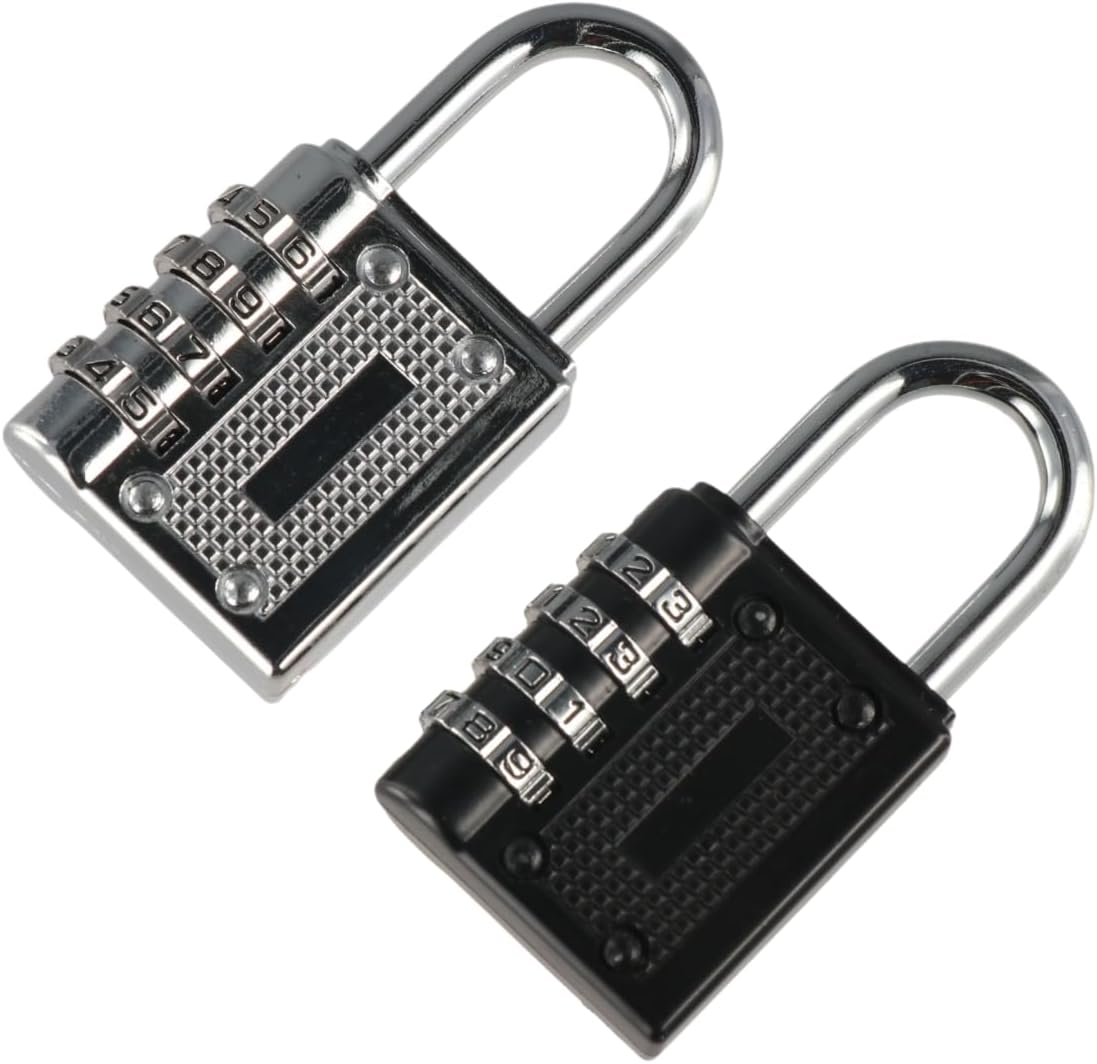 Zaoalife 2PCS Portable Combination Lock Set, 4 Digit Code Padlock for Lockers, Outdoor Use and Luggage Security