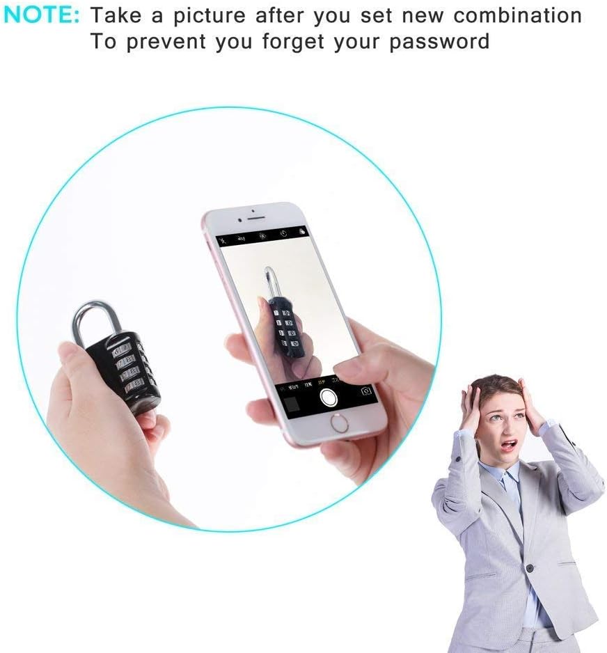 ZHEGE Combination Lock Outdoor, 4 Digit Resettable Weatherproof Combination Padlock for Gym, School, Gates, Doors, Hasps Storage