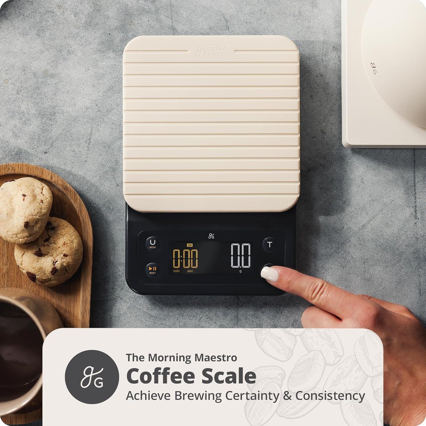 0.1g Precision Coffee Scale with Timer - 3kg Digital Scale for Pour-Over, Espresso, French Press - Birch Color