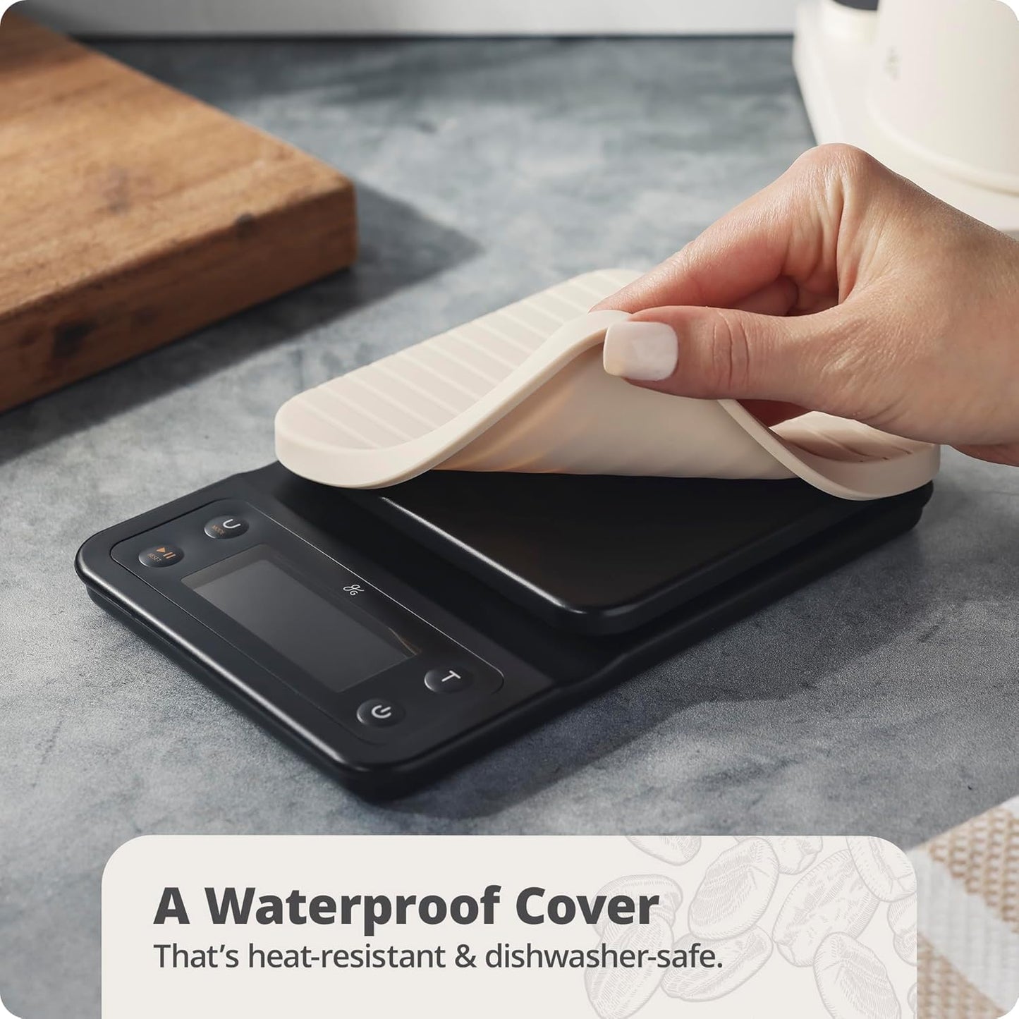 0.1g Precision Coffee Scale with Timer - 3kg Digital Scale for Pour-Over, Espresso, French Press - Birch Color