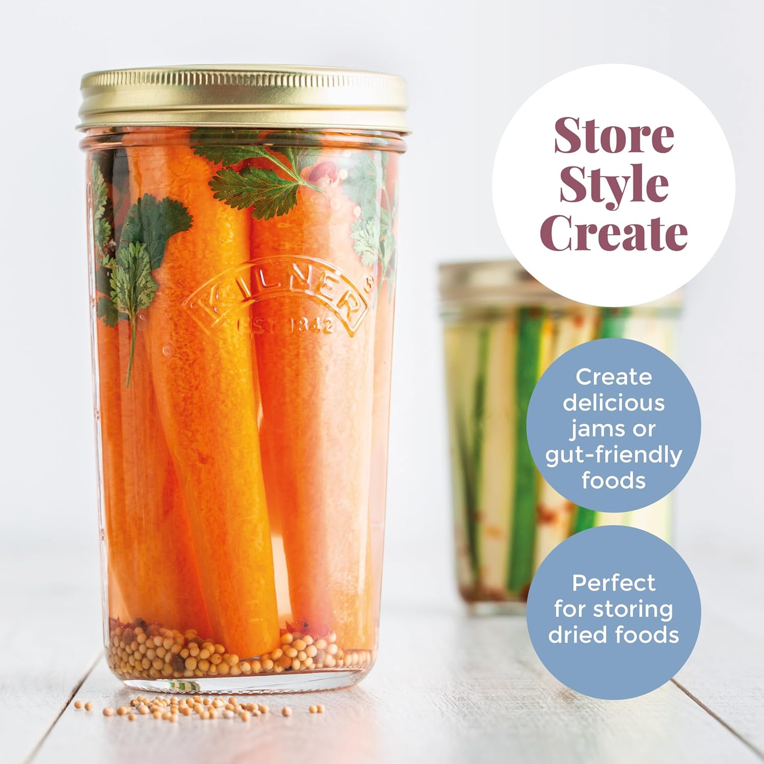 0.35 Litre Kilner Wide Mouth Preserve Jar - Ideal for Preserving Fruits and Vegetables