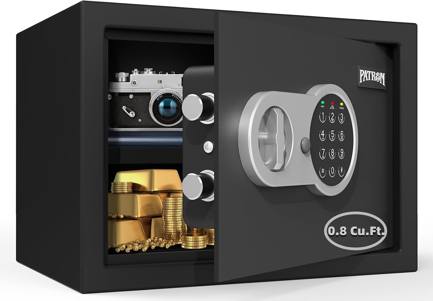 0.8 Cu.ft. PATRON Digital Home Safe Box with Key and Electronic Keypad
