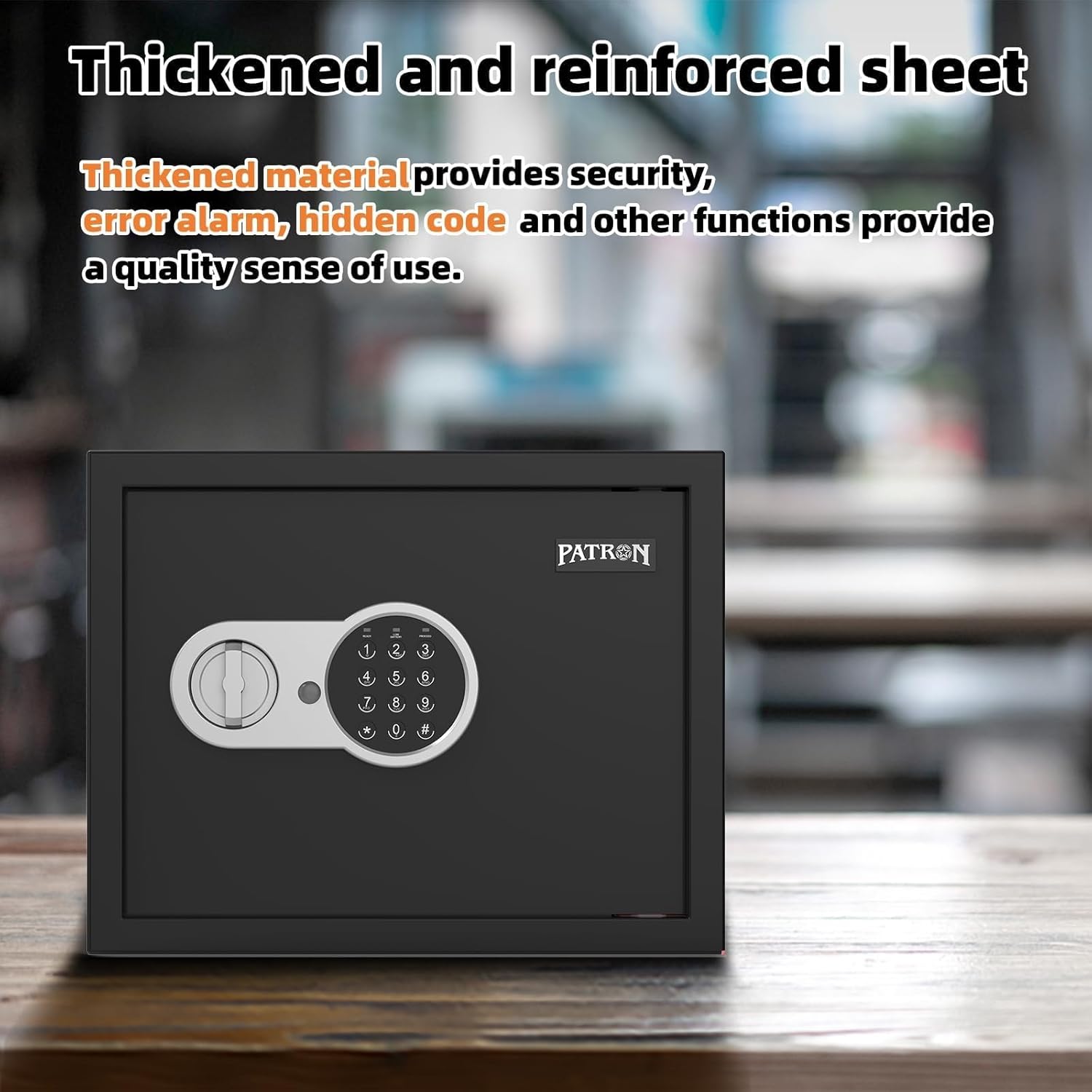 0.8 Cu.ft. PATRON Digital Home Safe Box with Key and Electronic Keypad