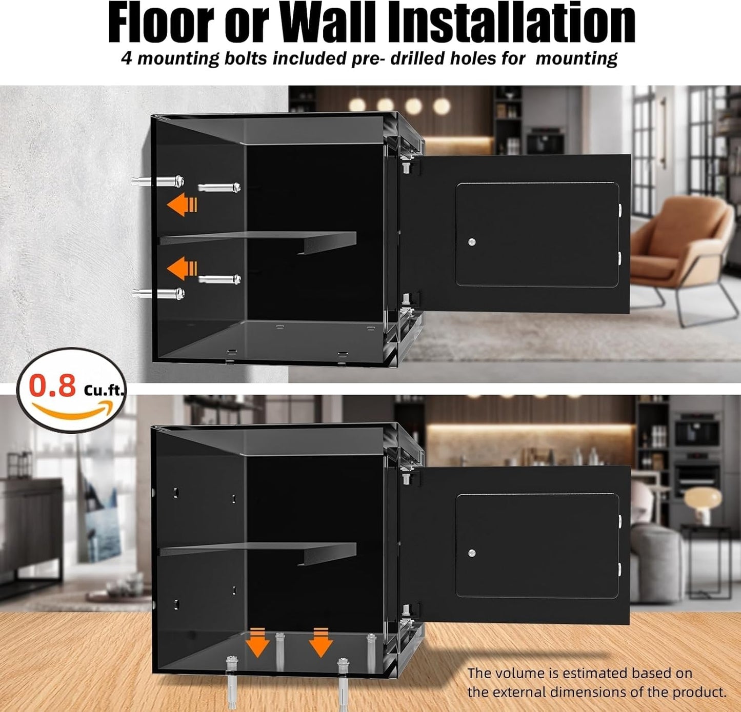 0.8 Cu.ft. PATRON Digital Home Safe Box with Key and Electronic Keypad