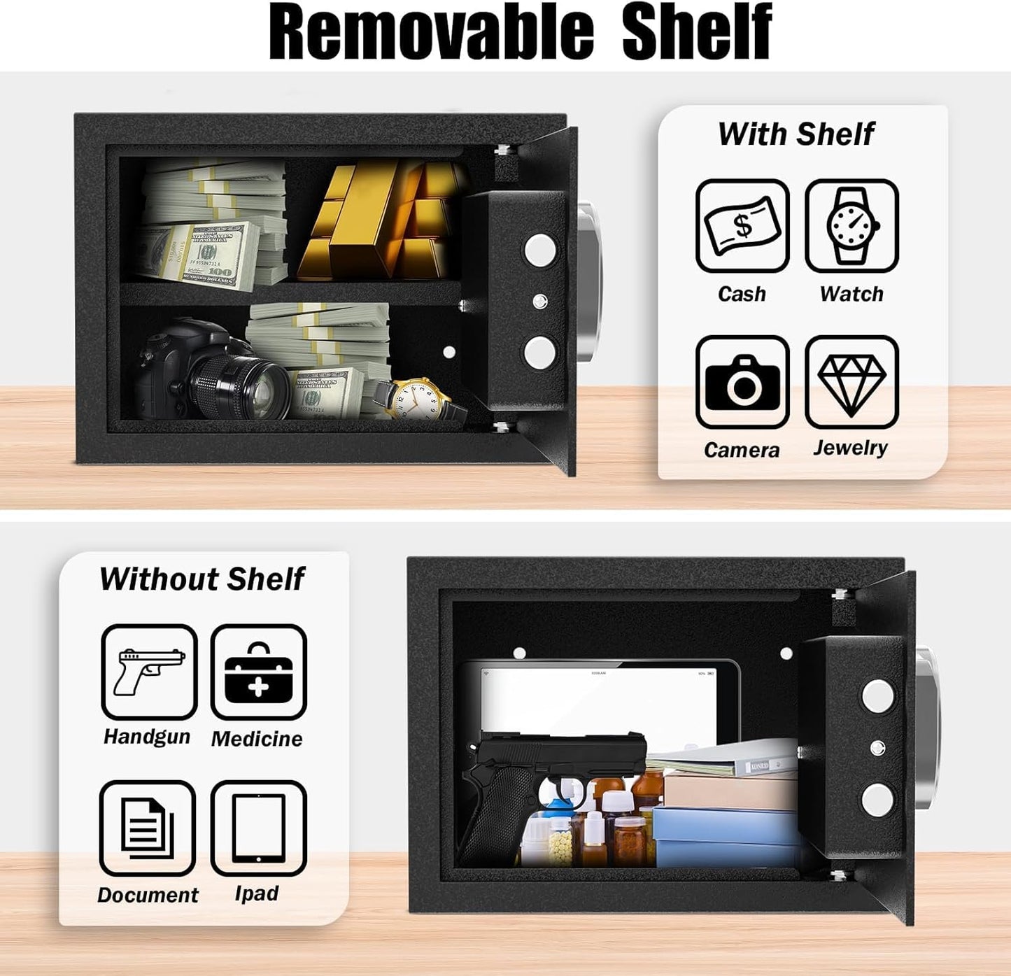 0.8 Cu.ft. PATRON Digital Home Safe Box with Key and Electronic Keypad