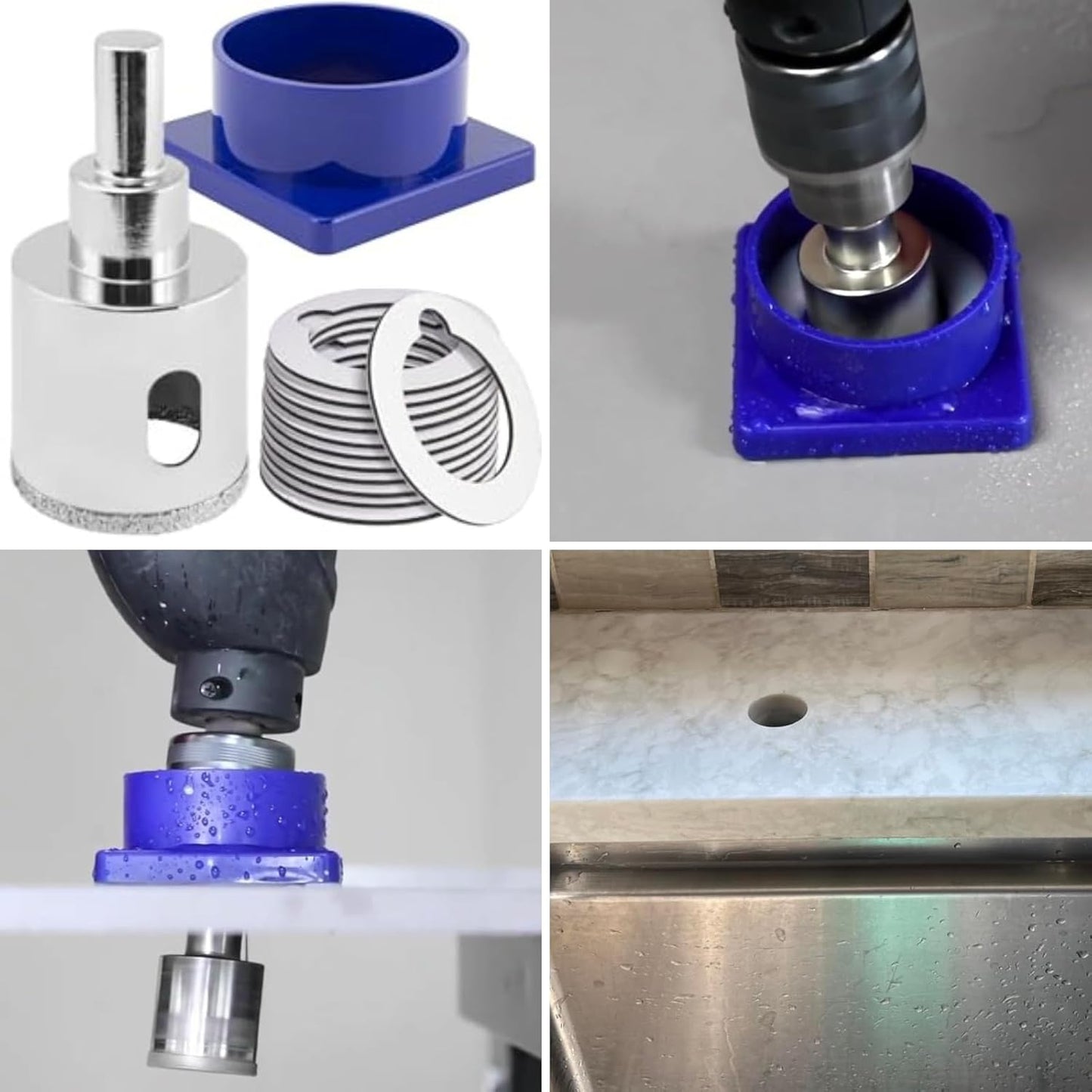 1-1/4 inch Diamond Drill Bit with Water Delivery System for Ceramic, Porcelain, Glass, Quartz, Granite Counter Tops, and More