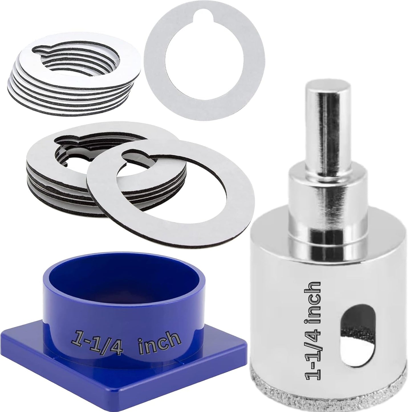 1-1/4 inch Diamond Drill Bit with Water Delivery System for Ceramic, Porcelain, Glass, Quartz, Granite Counter Tops, and More