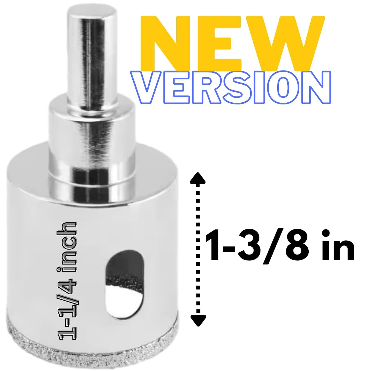 1-1/4 inch Diamond Drill Bit with Water Delivery System for Ceramic, Porcelain, Glass, Quartz, Granite Counter Tops, and More