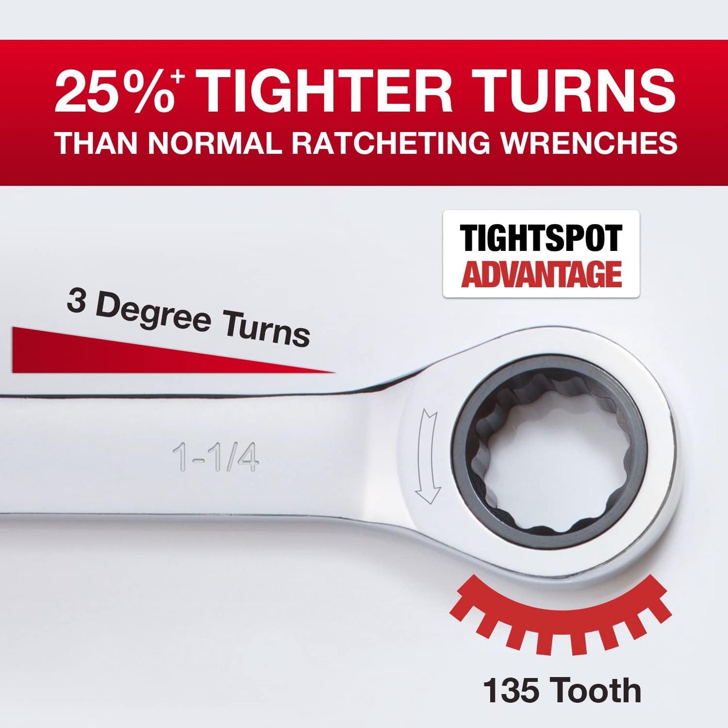 1 1/4 Inch Jaeger Ratchet Wrench with 135-Tooth Ratcheting Precision and Hardened Steel for Tight Space Projects