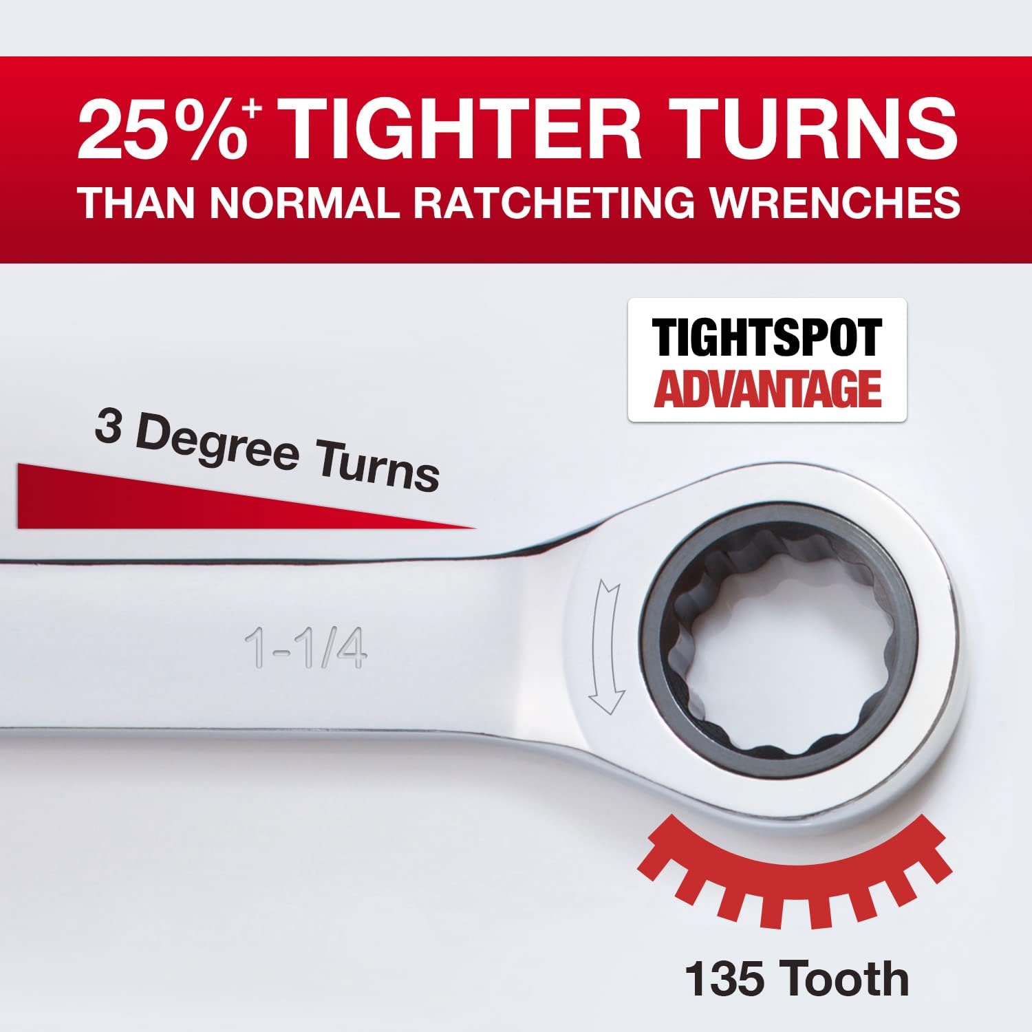1 1/4 Inch Jaeger Ratchet Wrench with 135-Tooth Ratcheting Precision and Hardened Steel for Tight Space Projects