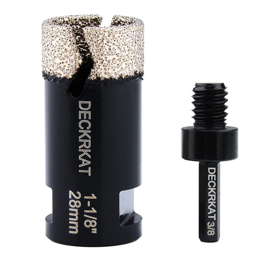 1-1/8" Diamond Hole Saw for Tiles Granite Marble Glass Porcelain, 28mm Core Drill Bit with Hex Shank Adapter