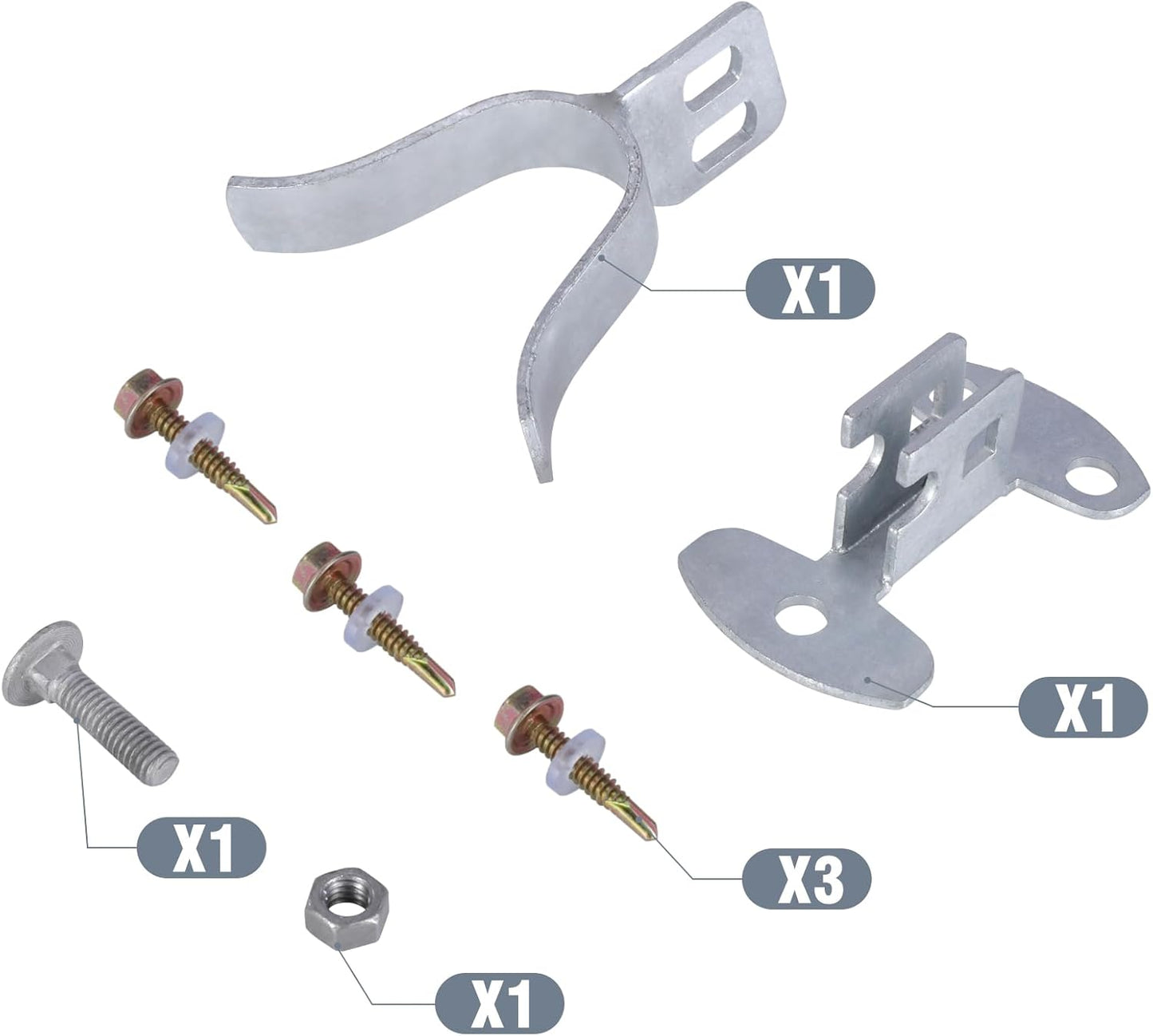 1-3/8" Chain Link Fence Gate Latch with Padlock Hole, Wall Mount Fork Latch - Secure Outdoor Gate Locks for Fence