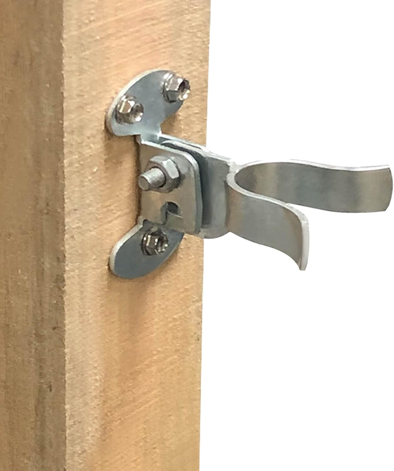 1-3/8" Flat Back Wall Mount Fork Gate Latch - Securely Mounts to Wooden Gate Post or Wall, Includes Screws/Lag Bolt