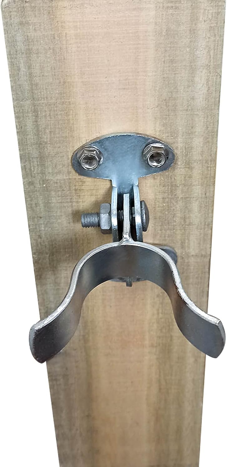 1-3/8" Flat Back Wall Mount Fork Gate Latch - Secure Gate Latch Hardware for Wooden Gates - Includes Screws/Lag Bolt