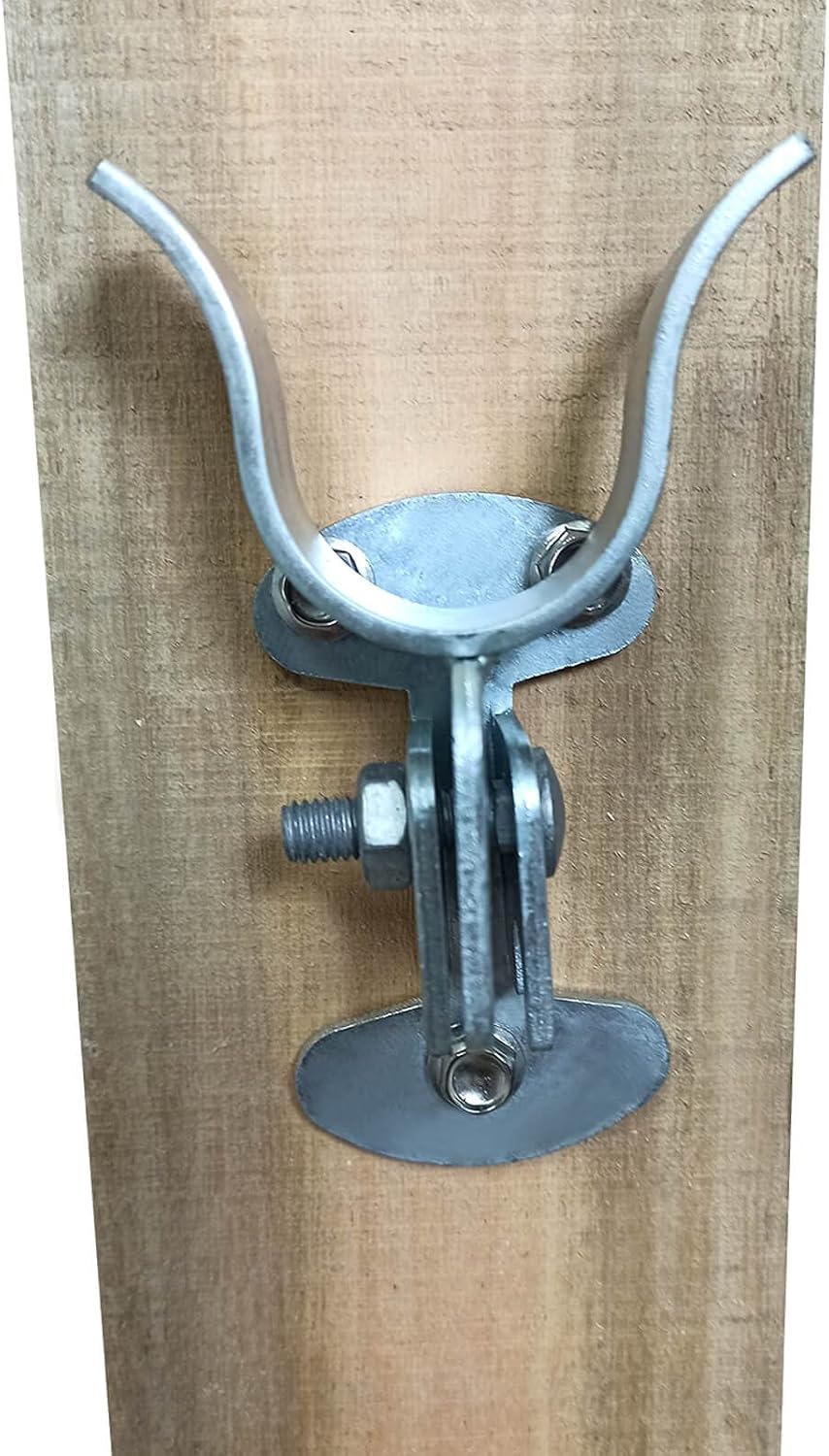 1-3/8" Flat Back Wall Mount Fork Gate Latch - Securely Mounts to Wooden Gate Post or Wall, Includes Screws/Lag Bolt